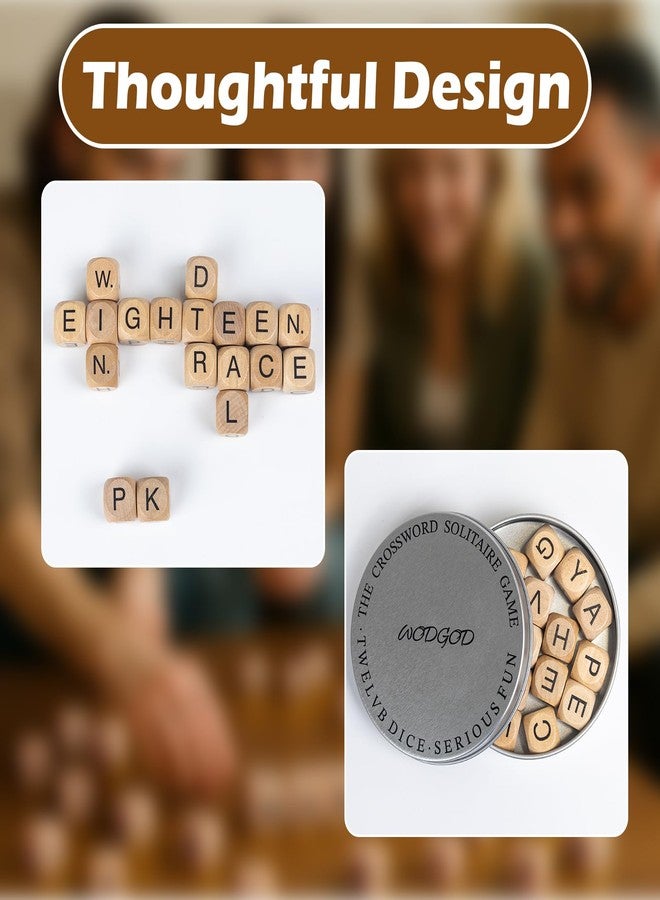 WodGod Crossword Dice Challenge Set for Adults - 18 Wooden Letter Dice with Enhanced Vowel Distribution for Multiplayer Games & Vocabulary Building - Image 3